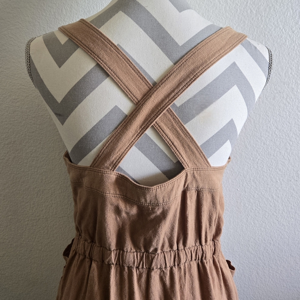 Free People Catch the Breeze Dress in Amber Waves Linen Blend Medium - Picture 8 of 15